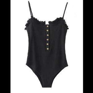 Goodnight Macaroon Kacie Ruffle Button Bodysuit